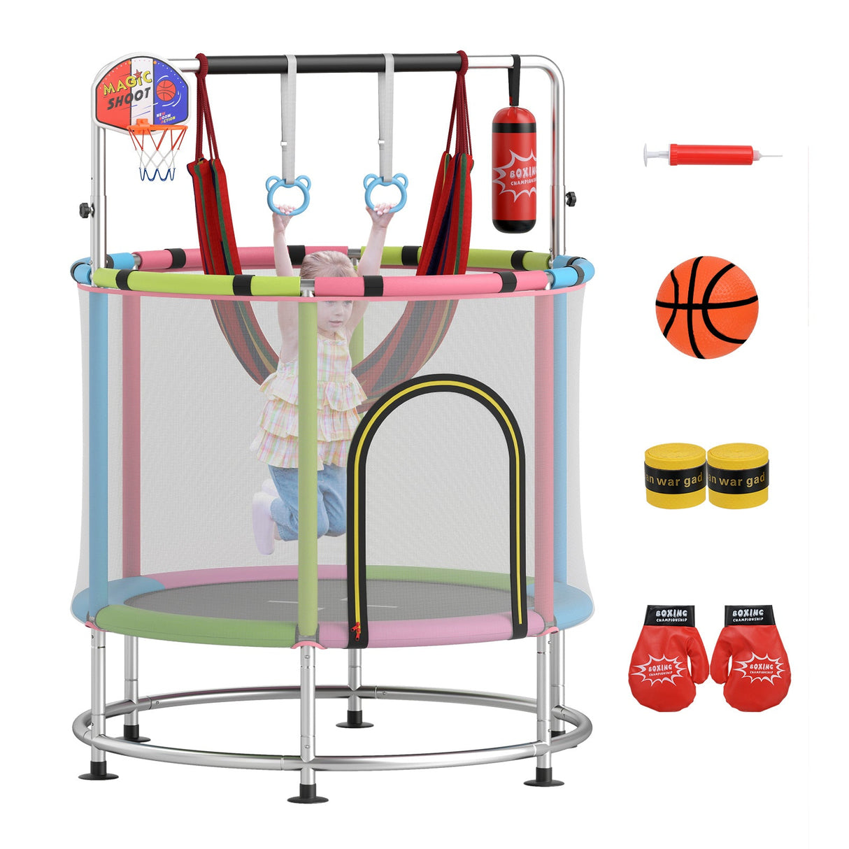 Trampolín infantil de 55" regalo para niños y niñas de 3 a 6 años