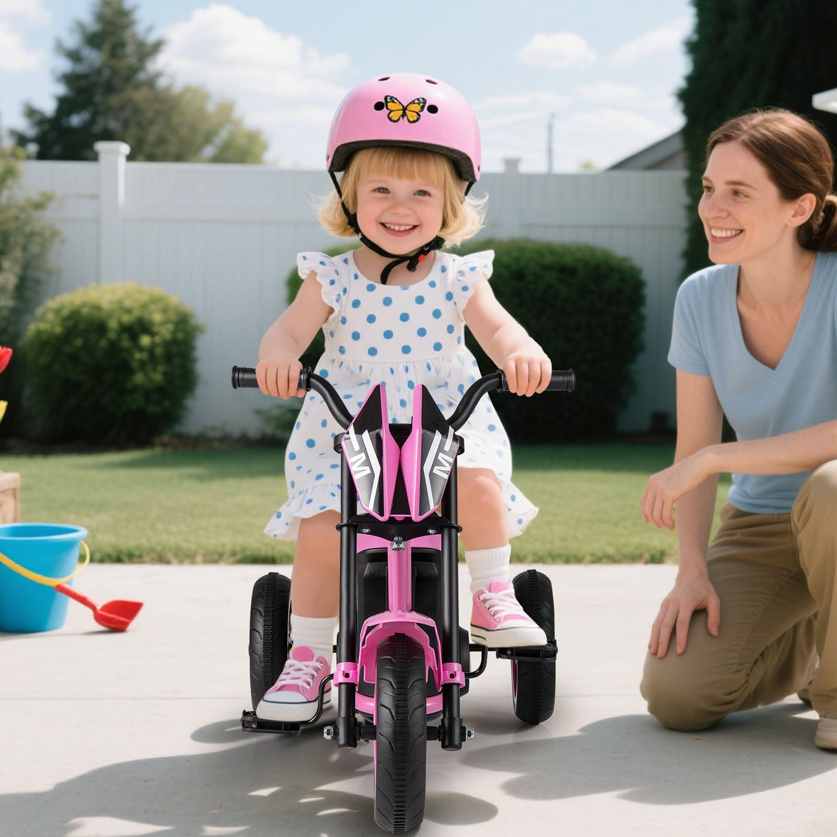 Kids Tricycle 3-Wheel Toddler Bike with Foot Pedals Forward Backward