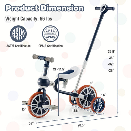 Triciclo 4 en 1 para niños