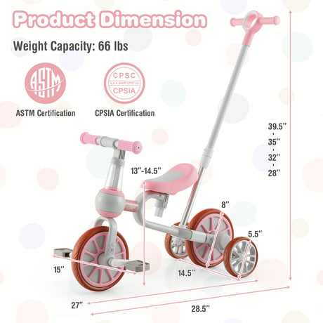Triciclo 4 en 1 para niños