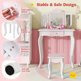 Set de tocador para niños con cajón y 3 accesorios de maquillaje - Rosa