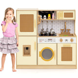 Cocina de juguete de madera para niños con luces y sonidos realistas