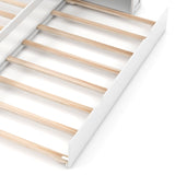 Cama de plataforma de madera Twin/Full para niños con cama nido y cabecero con almacenamiento