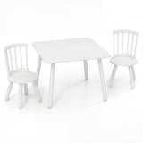 Kids Wooden Table and Chairs Set 3-Piece Toddler Furniture with Pine Wood Frame
