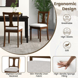 Set of 2 Kitchen Dining Chair with Linen Fabric and Storage Space