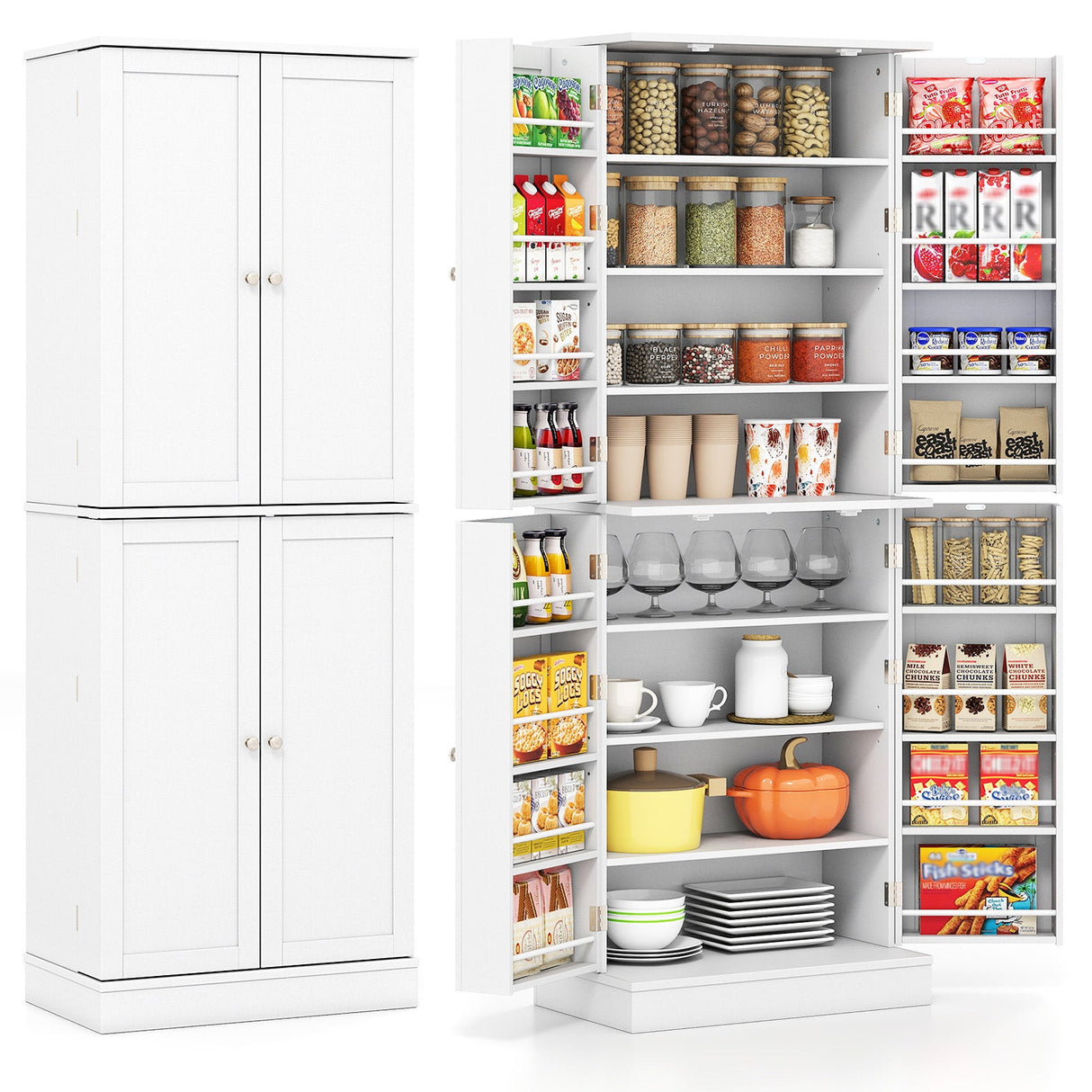 Alacena de cocina 65.5 pulgadas, mueble alto independiente tipo bufé