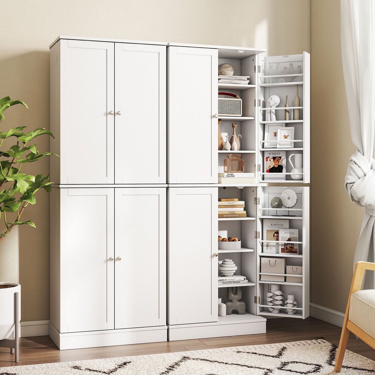 Alacena de cocina 65.5 pulgadas, mueble alto independiente tipo bufé