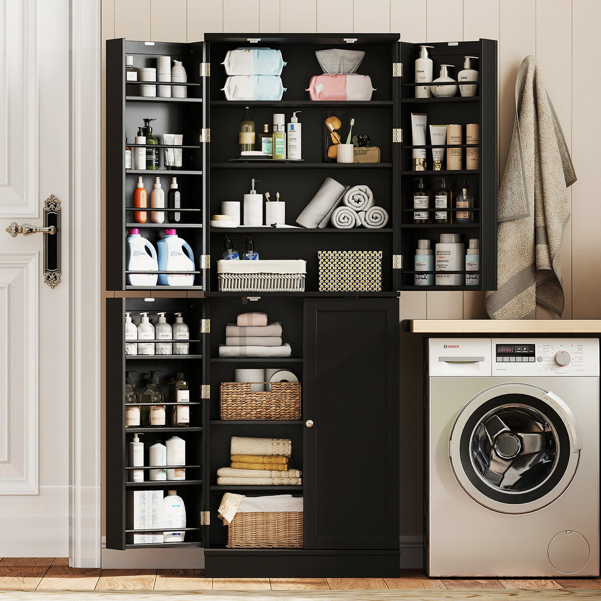 Alacena de cocina 65.5 pulgadas, mueble alto independiente tipo bufé