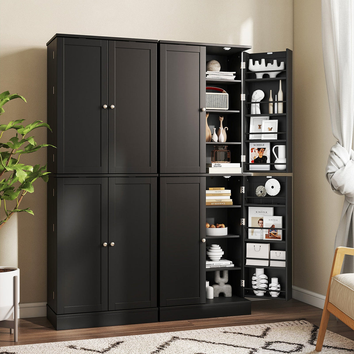 Alacena de cocina 65.5 pulgadas, mueble alto independiente tipo bufé