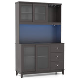 Mueble Alacena para Cocina con Luces LED y Enchufe
