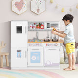 Juguete de cocina de juguete para niños pequeños con estufa para niños y niñas de 3 años en adelante - Blanco