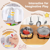 Juguete de cocina de juguete para niños pequeños con estufa para niños y niñas de 3 años en adelante - Blanco