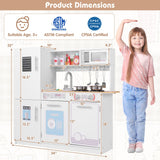 Juguete de cocina de juguete para niños pequeños con estufa para niños y niñas de 3 años en adelante - Blanco