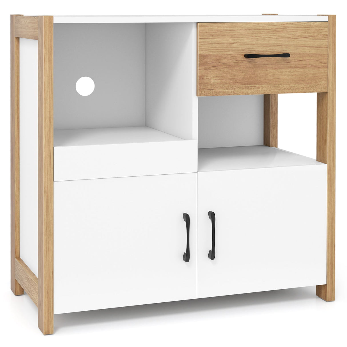 Armario de cocina con estante extraíble y 2 puertas - Blanco