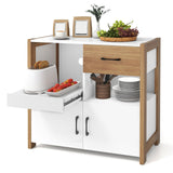Armario de cocina con estante extraíble y 2 puertas - Blanco