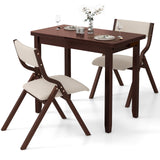 Juego de mesa de cocina para 2, mesa de comedor expandible con 2 sillas plegables tapizadas