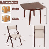 Juego de mesa de cocina para 2, mesa de comedor expandible con 2 sillas plegables tapizadas