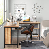 Industrial L-Shaped Corner Computer Desk Office Workstation with Storage Shelves