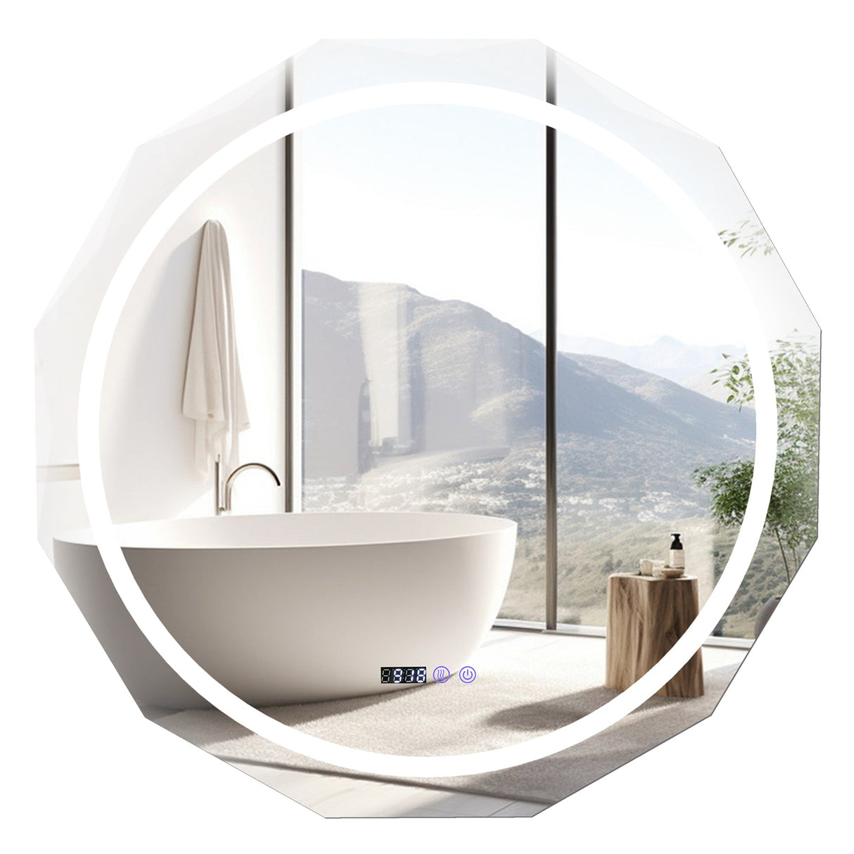 Espejo de baño LED antivaho con temperatura de 3 colores sin escalonamientos