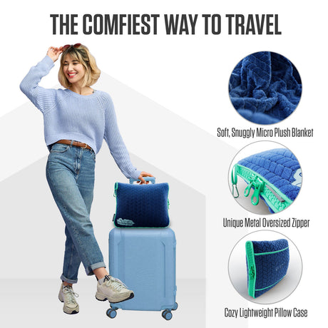 Manta y almohada de viaje
