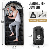 Saco de dormir XXL para campistas grandes y altos