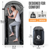 Saco de dormir XXL para campistas grandes y altos