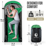Saco de dormir XXL para campistas grandes y altos