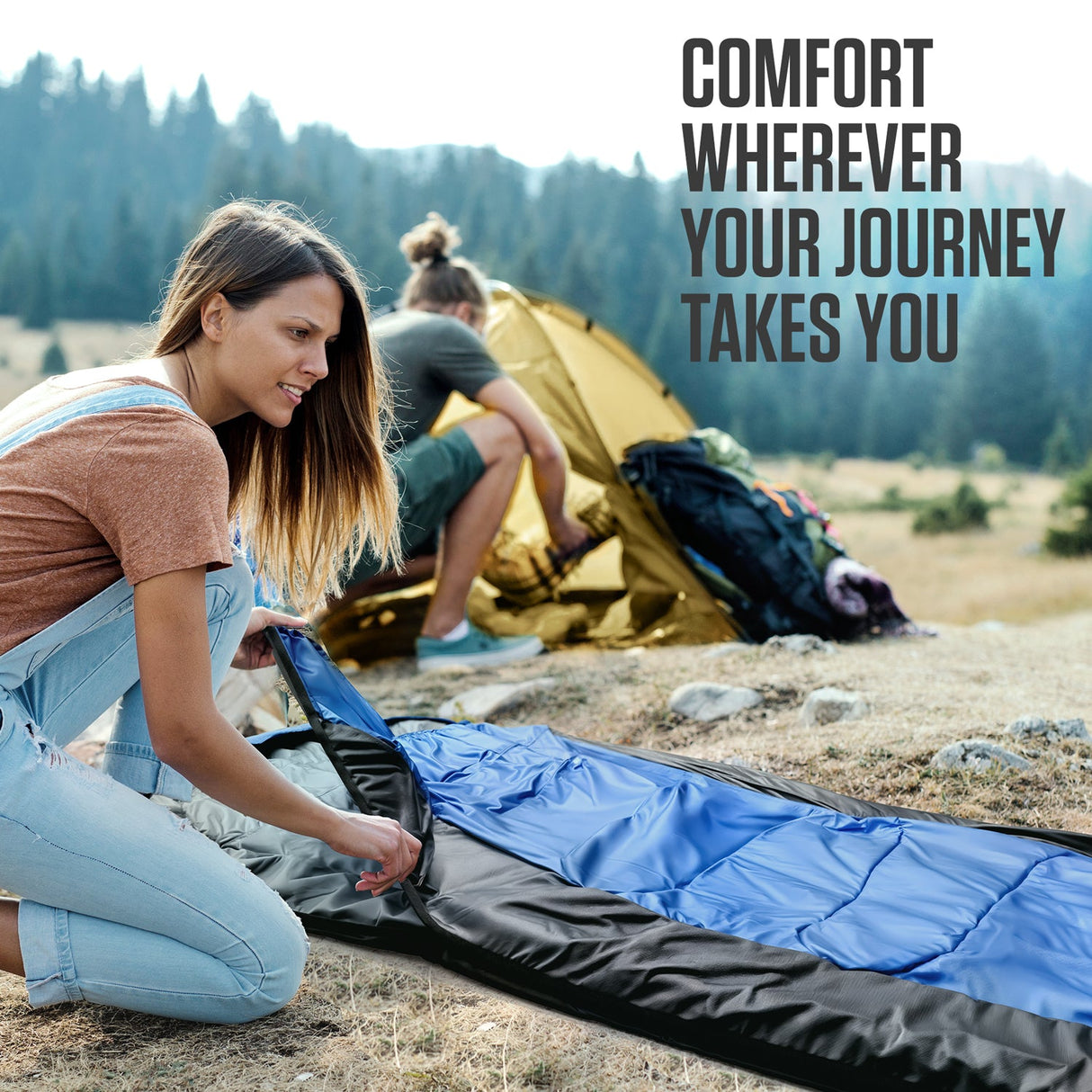 Saco de dormir XXL para campistas grandes y altos