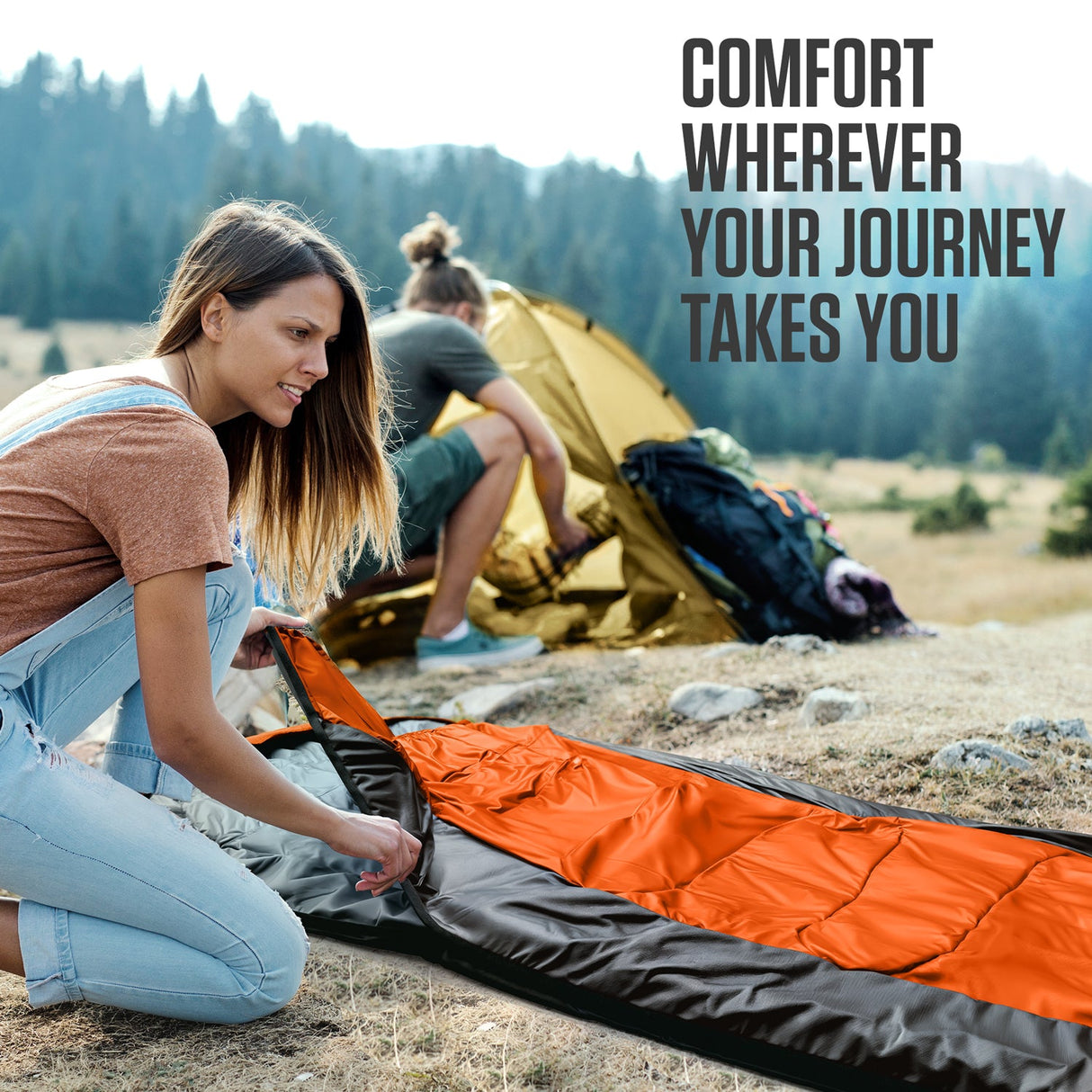 Saco de dormir XXL para campistas grandes y altos