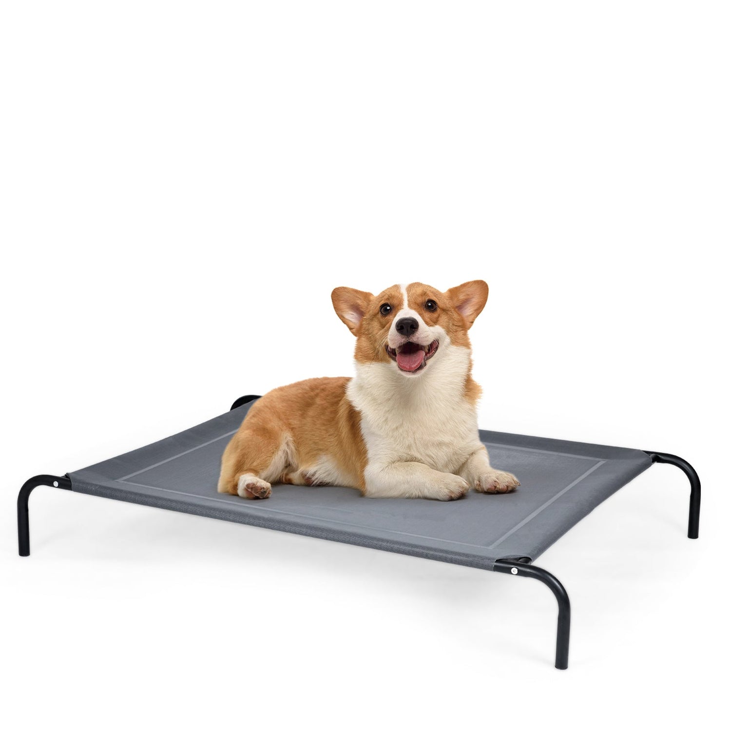 Cama elevada para mascotas, grande, de acero, para interior o exterior