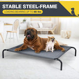 Cama elevada para mascotas, grande, de acero, para interior o exterior