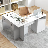 L-Shaped Computer Desk with Letter File Drawer