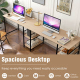 L Shaped Computer Desk with 4 Storage Shelves and Cable Holes