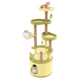Árbol para Gatos Grande de Aguacate, Torre para Gatos de Varios Niveles con Condominio Privado-Verde