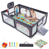 Parque grande para bebés con colchoneta y pelotas de mar