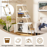 Large Cat Litter Box Enclosure with Storage and Ladder Shelf
