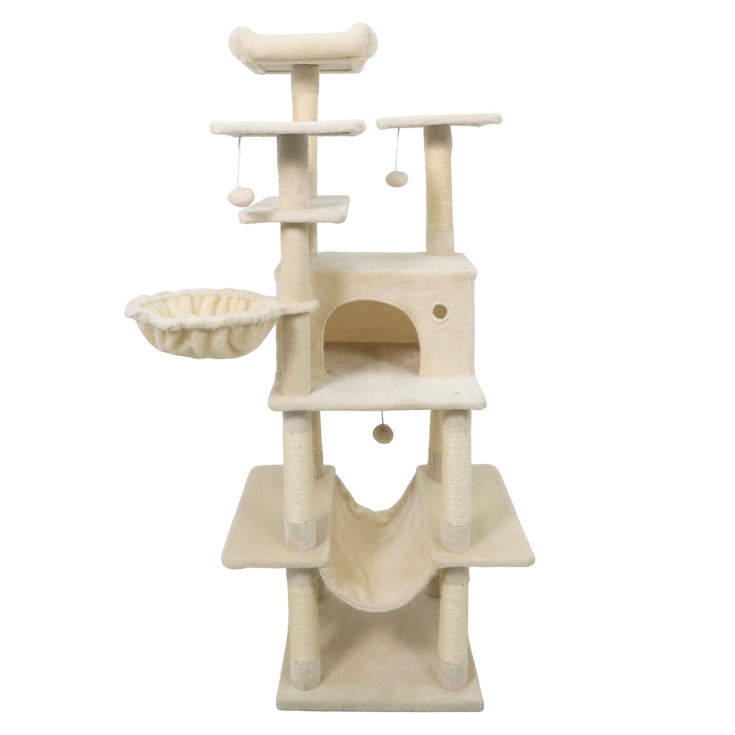 Árbol rascador grande para gatos de interior, torre para gatos de 160 cm de altura