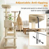 Árbol rascador grande para gatos de interior, torre para gatos de 160 cm de altura