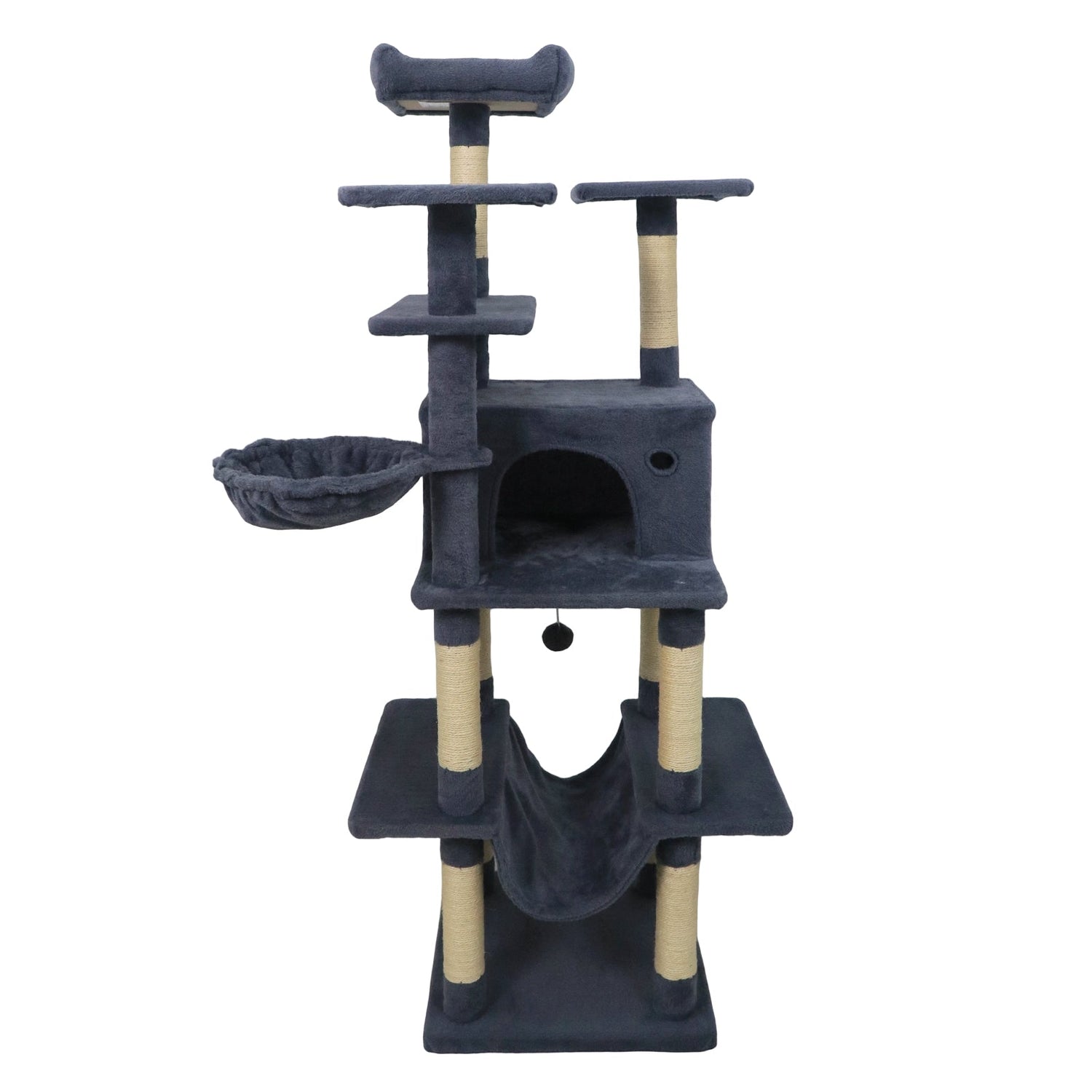 Árbol rascador grande para gatos de interior, torre para gatos de 160 cm de altura
