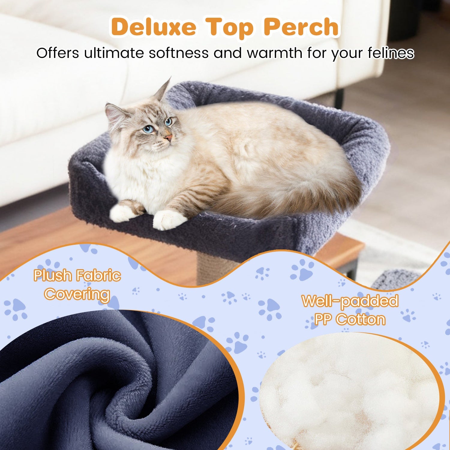 Árbol rascador grande para gatos de interior, torre para gatos de 160 cm de altura