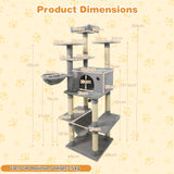 Árbol rascador grande para gatos de interior, torre para gatos de 160 cm de altura