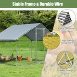 Gallinero Metálico Grande con Cubierta Impermeable y Resistente al Sol