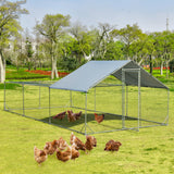 Gallinero Metálico Grande con Cubierta Impermeable y Resistente al Sol