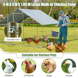 Gallinero Metálico Grande con Cubierta Impermeable y Resistente al Sol