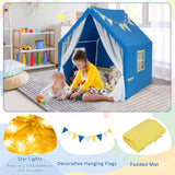 Carpa de juegos grande de 48 x 42 x 50 pulgadas con tapete de algodón lavable, regalo de cumpleaños/vacaciones para niños