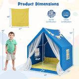 Carpa de juegos grande de 48 x 42 x 50 pulgadas con tapete de algodón lavable, regalo de cumpleaños/vacaciones para niños