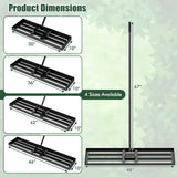 Rastrillo nivelador de césped de 46 x 10 pulgadas, herramienta niveladora de césped de alta resistencia para tierra