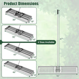 Rastrillo nivelador de césped de 46 x 10 pulgadas, herramienta niveladora de césped de alta resistencia para tierra