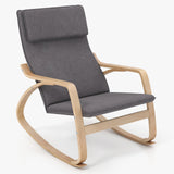 Stable Wooden Frame Leisure Rocking Chair with Removable Upholstered Cushion