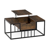 Mesa de centro elevable con compartimento de almacenamiento oculto